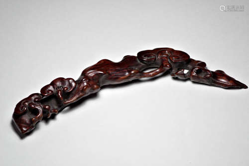 Carved Rosewood Ruyi Paper Weight