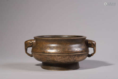 Bronze Elephant-Eared Censer