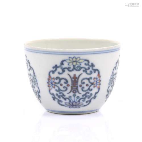 A Chinese Dou Cai Porcelain Cup