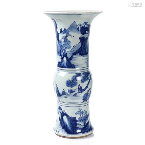 A Chinese Blue And White Porcelain 'Gu' Vase