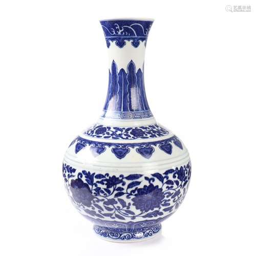 A Chinese Blue And White Glazed Porcelain Vase