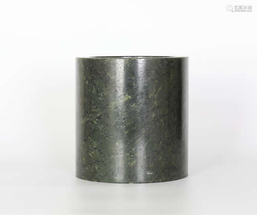 Hetian Jasper Pen Holder,Qing