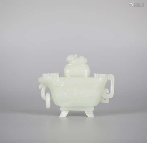 Chinese Hetian jade teapot, Qing