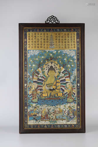 Chinese Cloisonne Buddha screen,18th