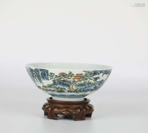 Chinese painted porcelain bowl, Jiaqing