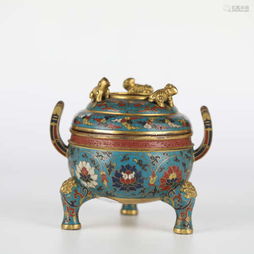 Chinese cloisonne incense burner, Ming