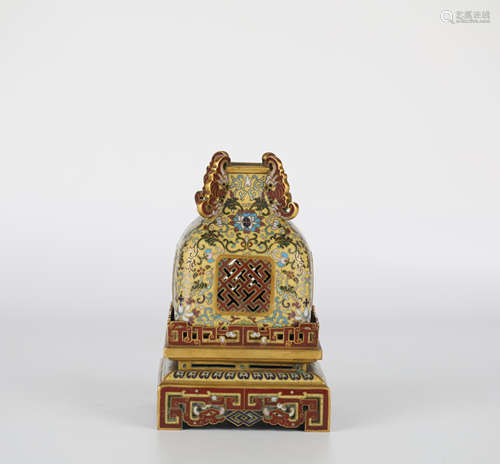 Chinese cloisonne bottle，18th