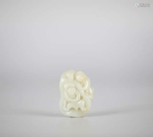 Chinese Hetian jade gourd and boy pendant, Qing