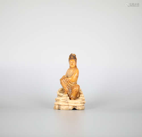 Chinese Shoushan Stone Tian Huang Guanyin, Qing