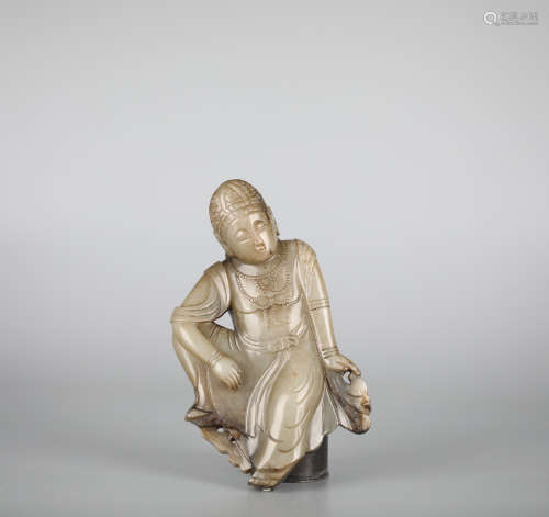 Ancient Chinese Hetian Jade Buddha Statue, Song