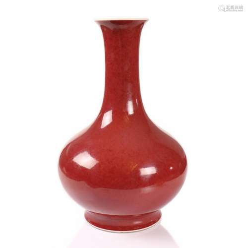 A Chinese Red Glazed Porcelain Vase