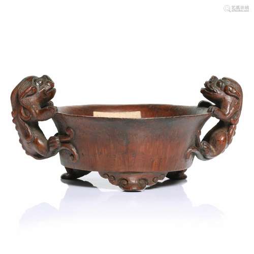 A Chinese Bamboo Carved Bowl