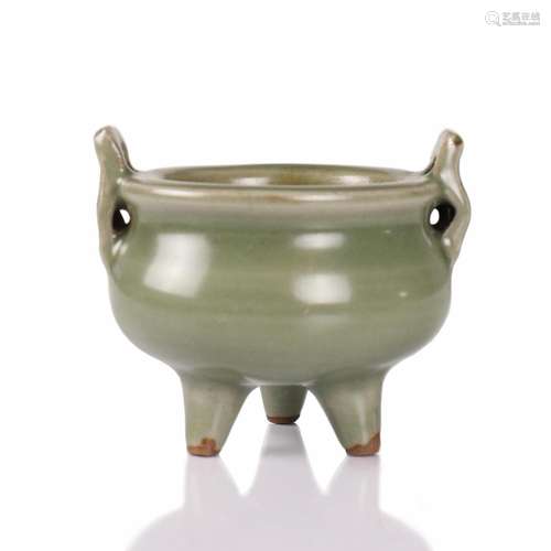 A Chinese Celadon Glazed Porcelain Censer