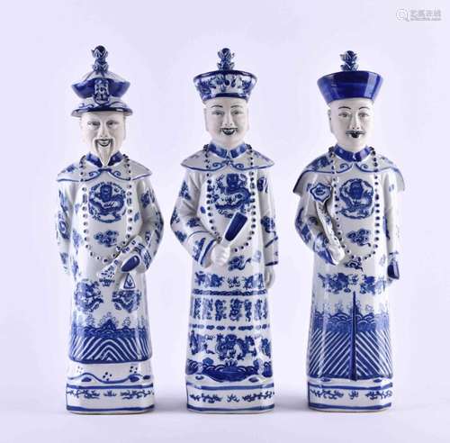 Fu, Lu, Shou Porcelain Figures, Republic Period