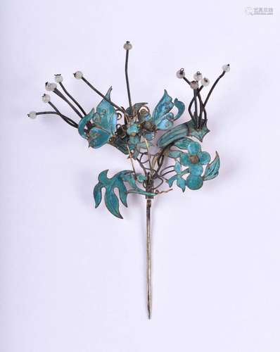 large kingfisher hairpin China Qing dynasty 19th century