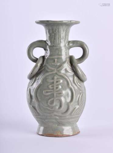 Celadon vase China Qing dynasty