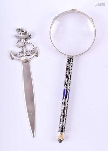 Magnifying glass and letter opener Russia