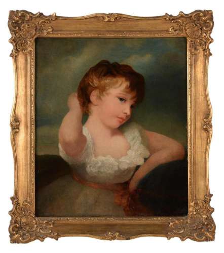 Follower of George Romney, Portrait of a young child, dresse...