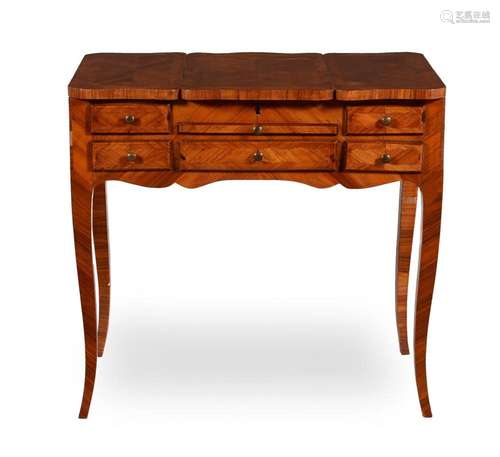 Y A tulipwood dressing table in Louis XV/XVI transitional st...