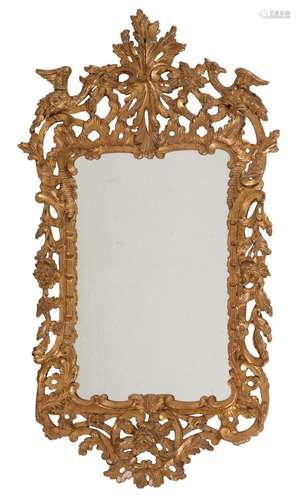 A Continental carved giltwood wall mirror in Baroque taste