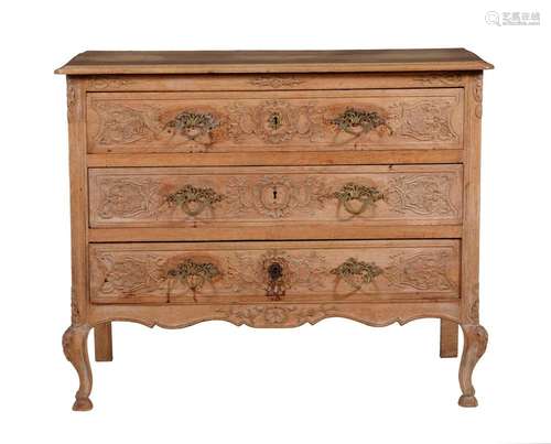 A French oak commode in Louis XVI style