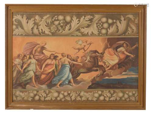 A decorative gilt framed wall panel