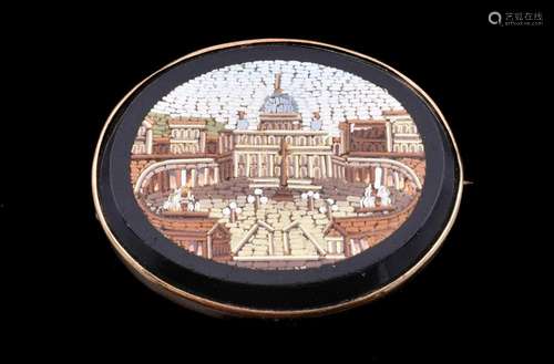 A micro mosaic brooch of Saint Peter's Square