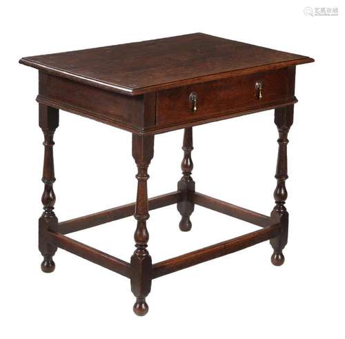 A Charles II oak side table