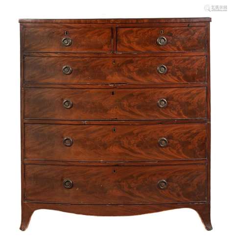 A Regency mahogany bowfront chest of drawers