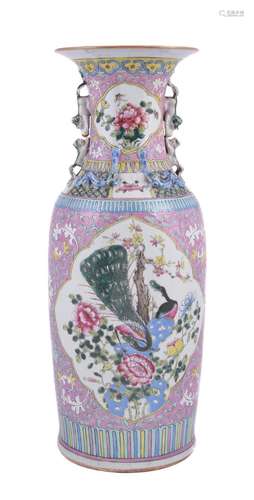 A large Chinese Famille Rose vase