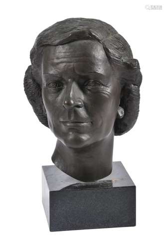 A core filled resinous bronzed bust of Edwina Mountbatten