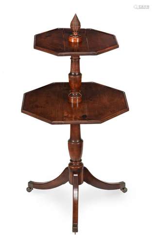 A George III mahogany two tier dumb waiter