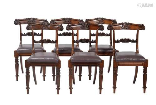 Y A set of six William IV rosewood dining chairs