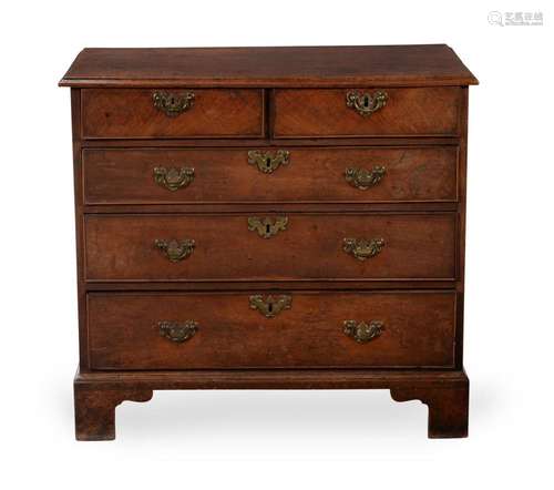 A George II 'red walnut' chest of drawers