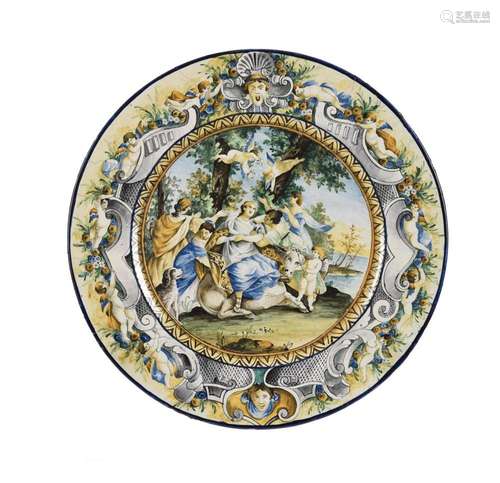 A large Italian Maiolica charger