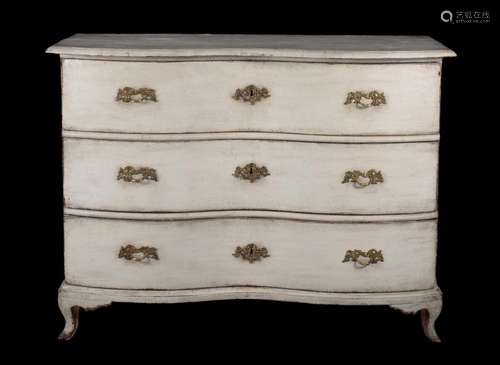 A French white painted commode in late 18th century style