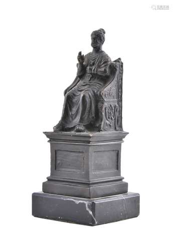 An Italian grand tour bronze figure of St. Peter Enthroned