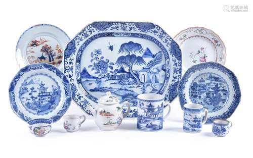 A Chinese blue and white serving dish