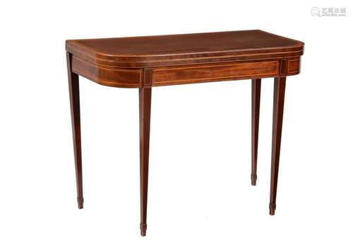 A George III mahogany and line inlaid card table