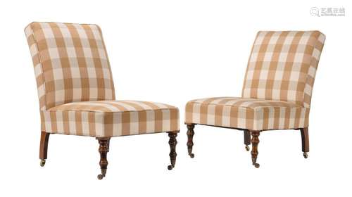 A pair of Victorian low side chairs