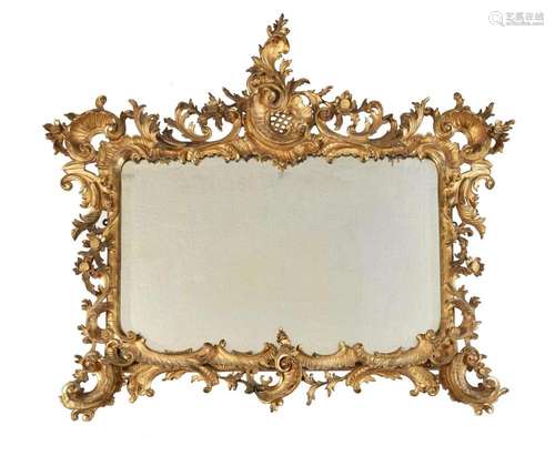 A rectangular giltwood wall mirror in George III style