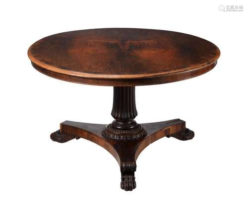 Y A George IV rosewood centre table