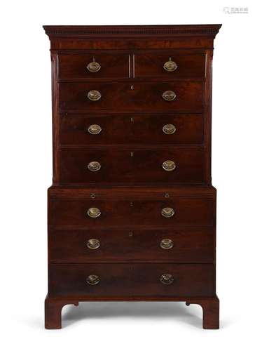 A George III mahogany chest on chest