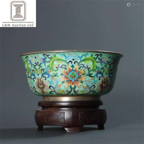 A Chinese Cloisonne Flower Patterned Bowl