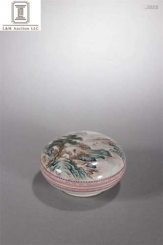 A Chinese Famille Rose Porcelain Lidded Container