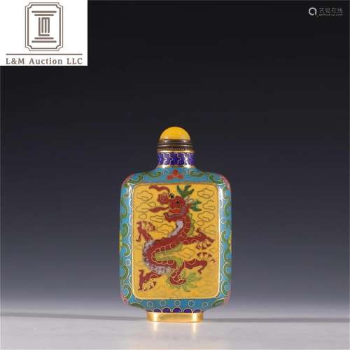 A Chinese Cloisonne Dragon Patterned Snuff Bottle