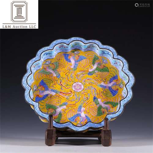 A Chinese Cloisonne Phoenix Patterned Plate