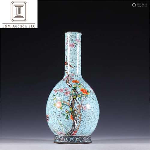 A Chinese Cloisonne Flower Patterned Vase