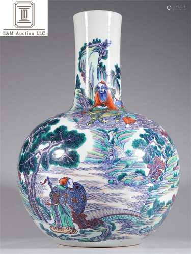 A Chinese Dou-Cai Glazed Porcelain Globular Vase with