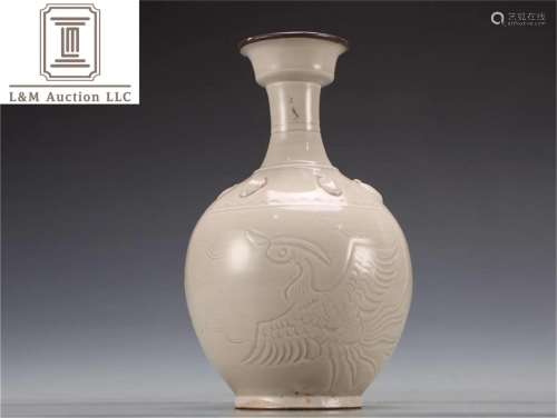 A Chinese Ding Kiln Phoenix Vase